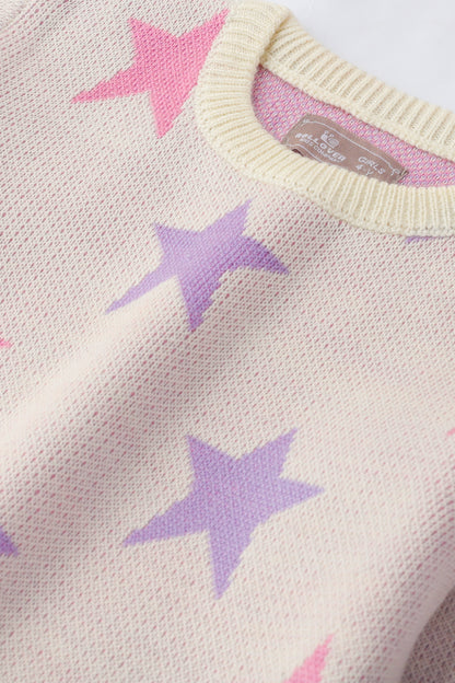 Girls Cream Starry Delight Sweater