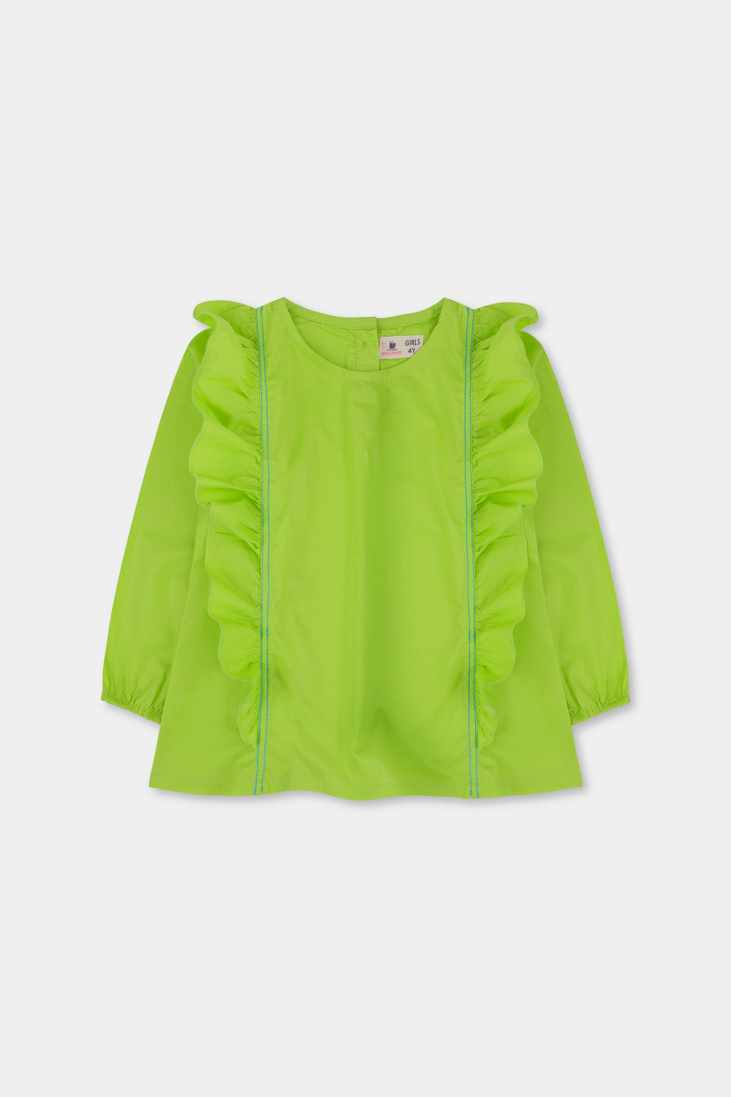 Green Cotton Frill Top