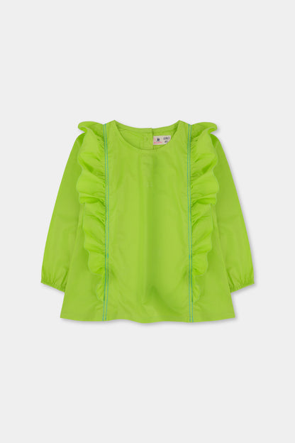 Green Cotton Frill Top