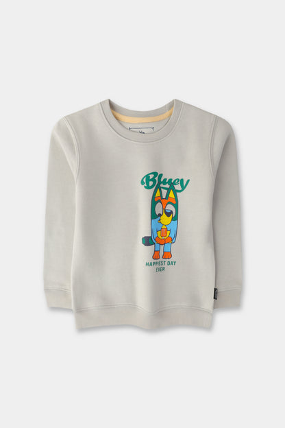 Boys' Steel Grey Graphic Fleece Sweatshirt