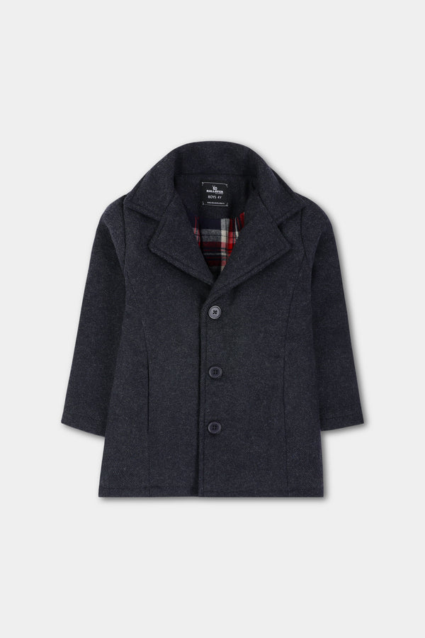 Navy Blue Felt Boys' Coat