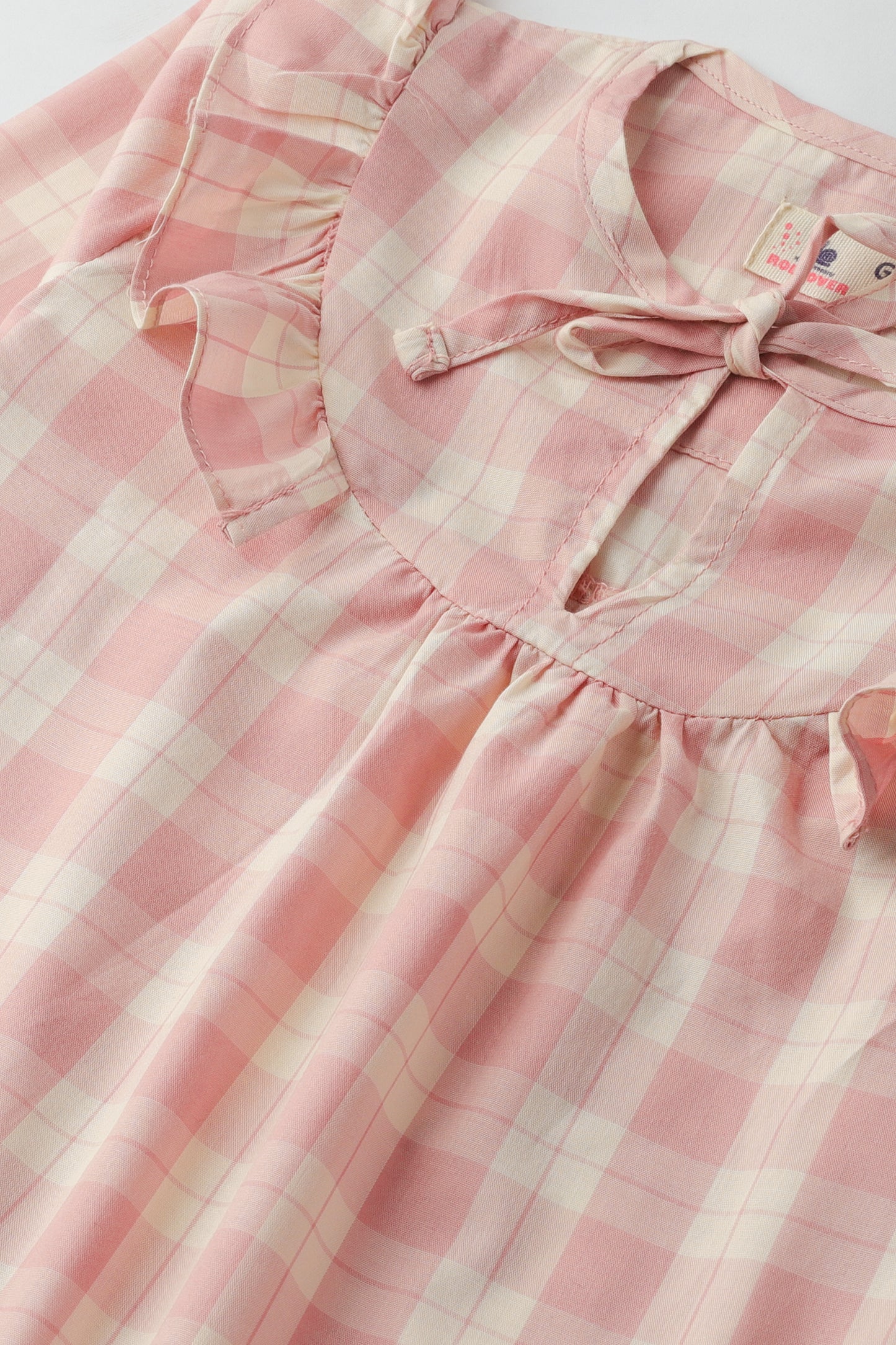 Pink Plaid Frill Top