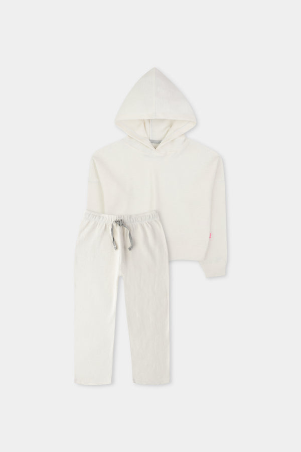 Girls Off-White Cozy Chic Co-ord Set