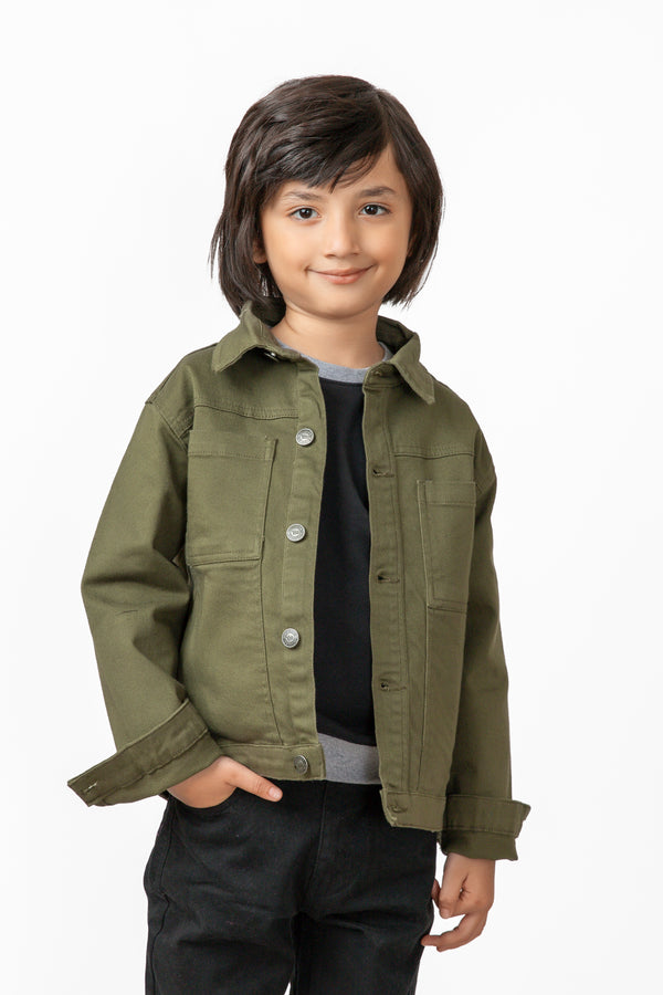 Boys' Olive Twill Jacket