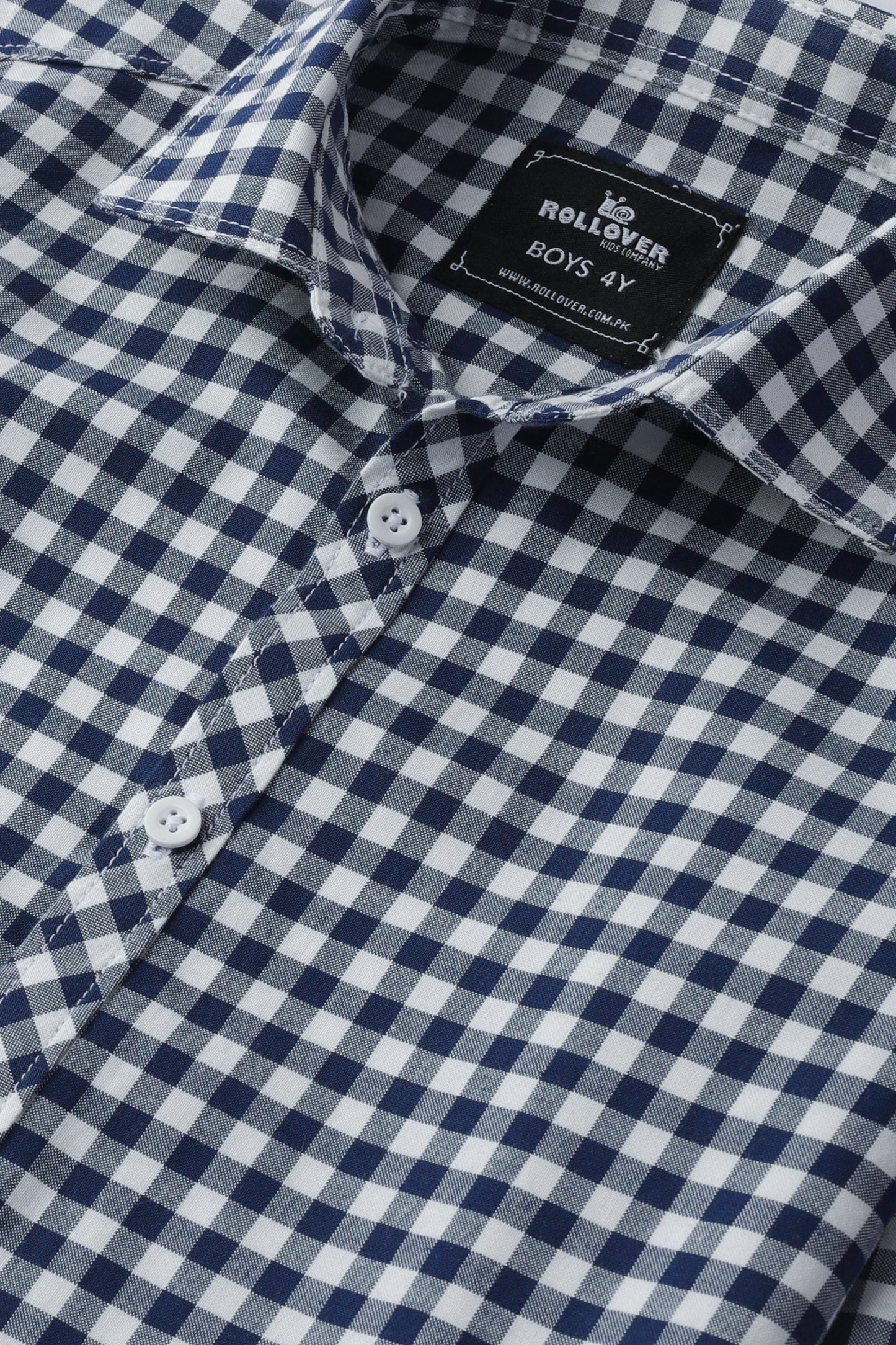 Classic Navy Check Boys Casual Shirt