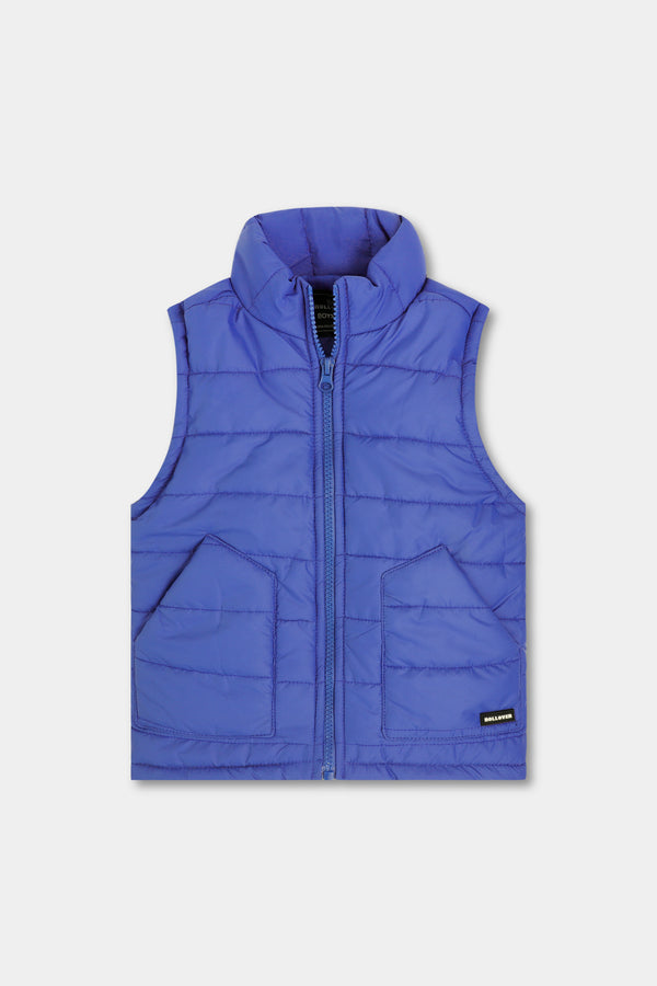 Boys Royal Blue Sleeveless Puffer Jacket