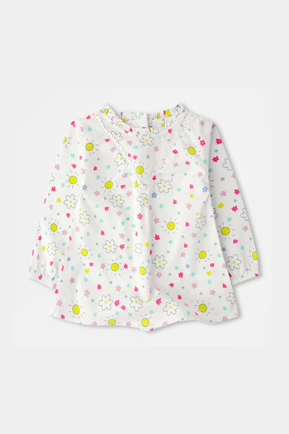 White Lace Gathered Top