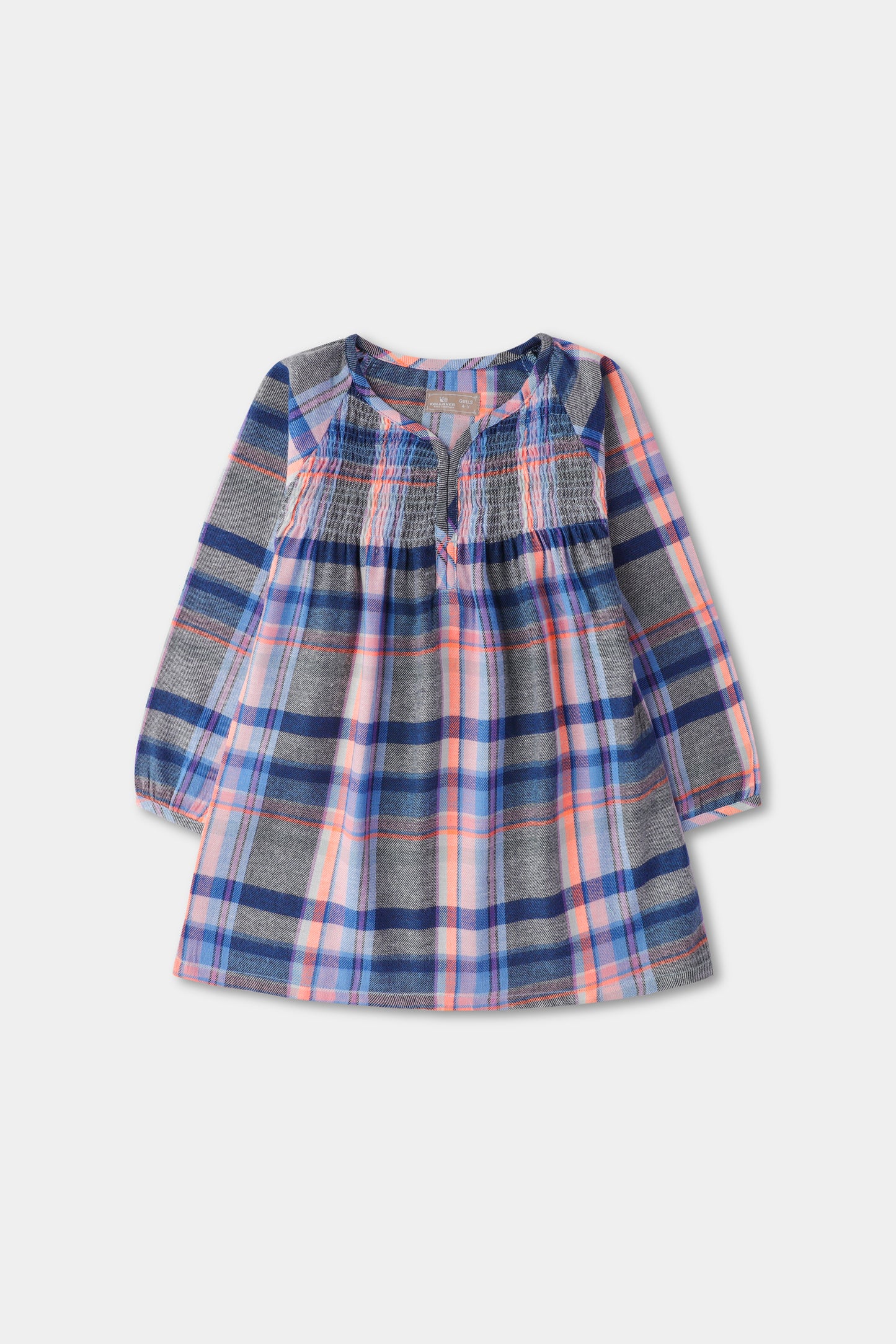 Blue Flannel Smocked Top