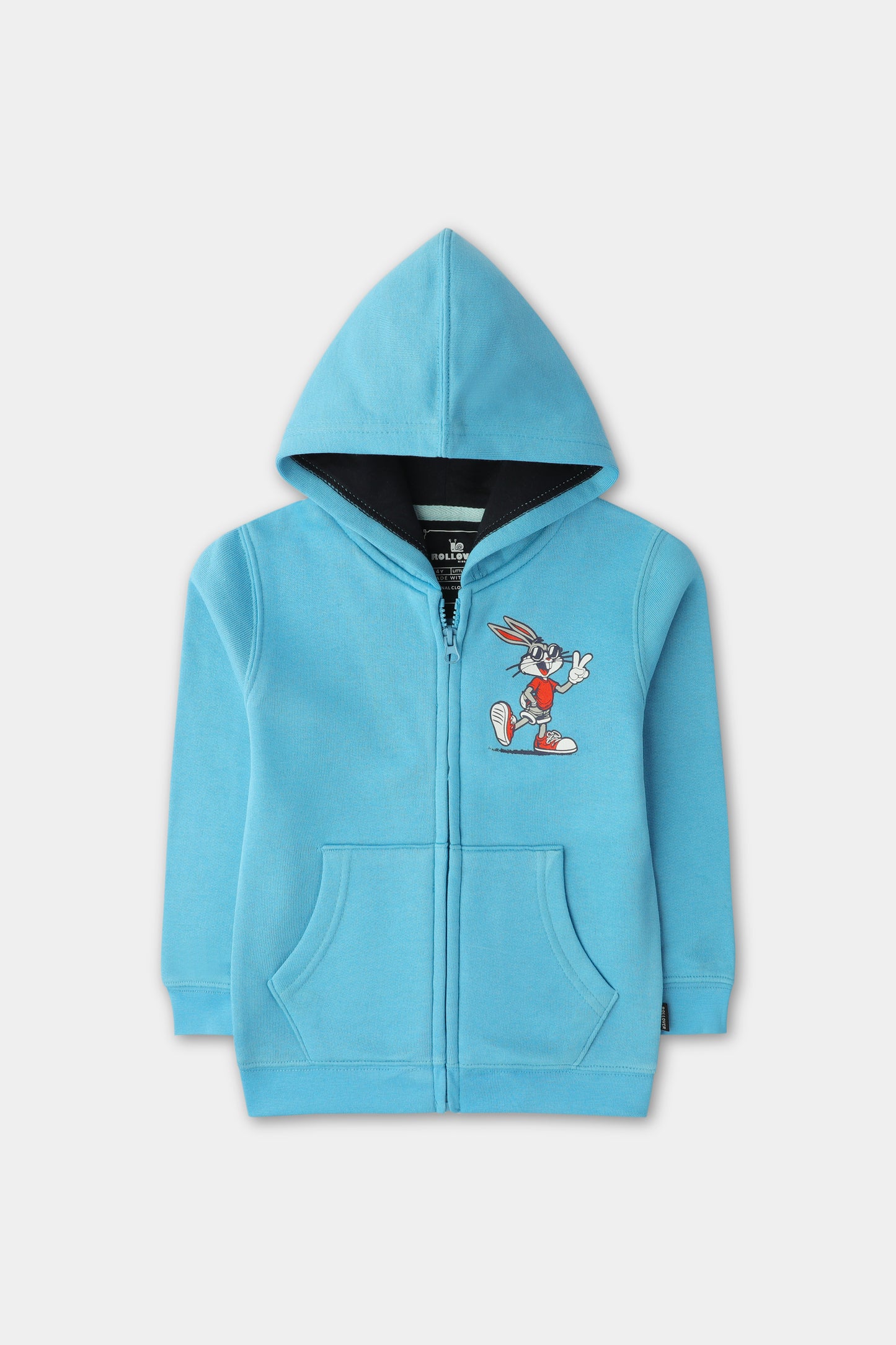 Boys Playful Bunny Zip-Up Hoodie