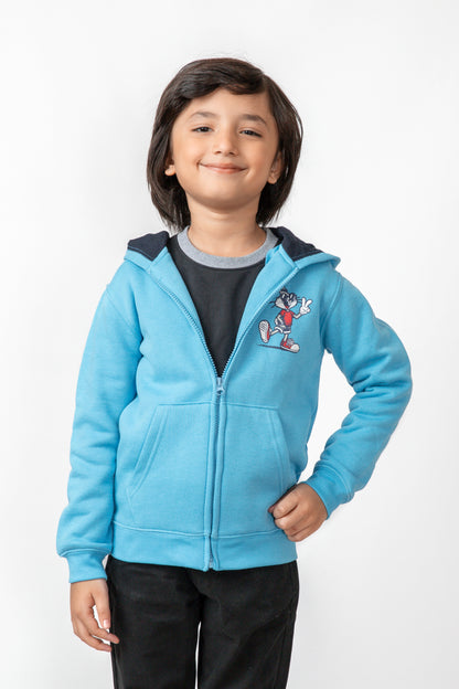 Boys Playful Bunny Zip-Up Hoodie