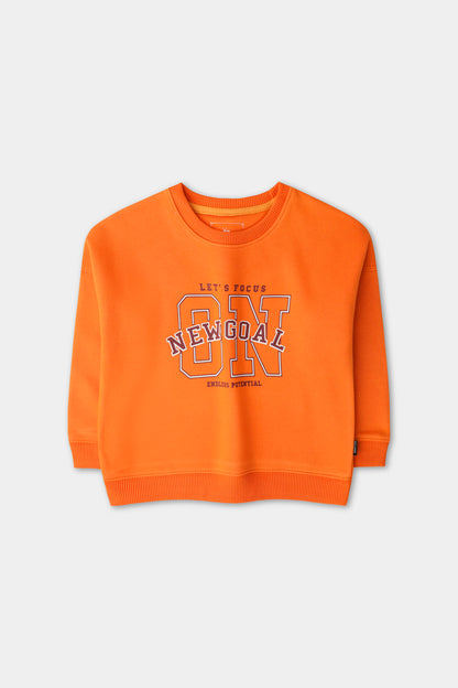 Boys Orange Goal Fleece Sweatshirt