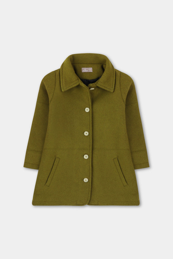 Girls Olive Grove Felt Coat