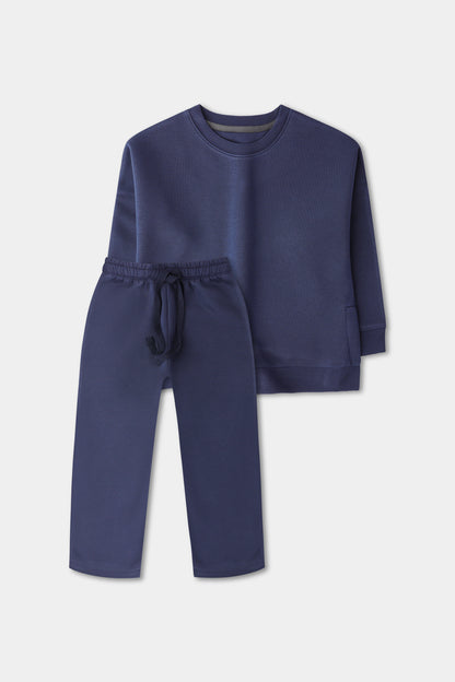 Gilrs Navy Blue Cozy Co-ord Set