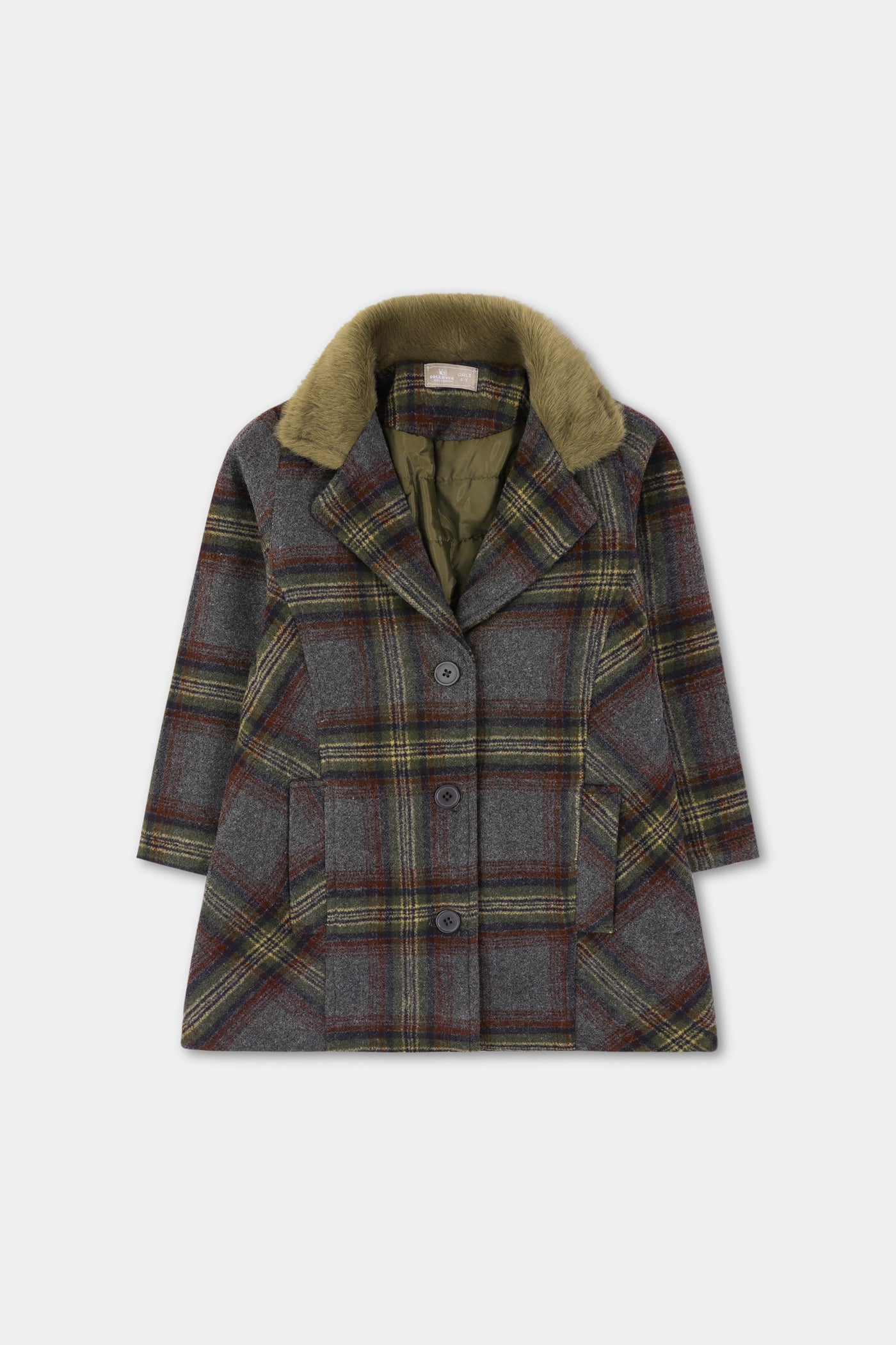 Girls' Grey Lining Felt Coat