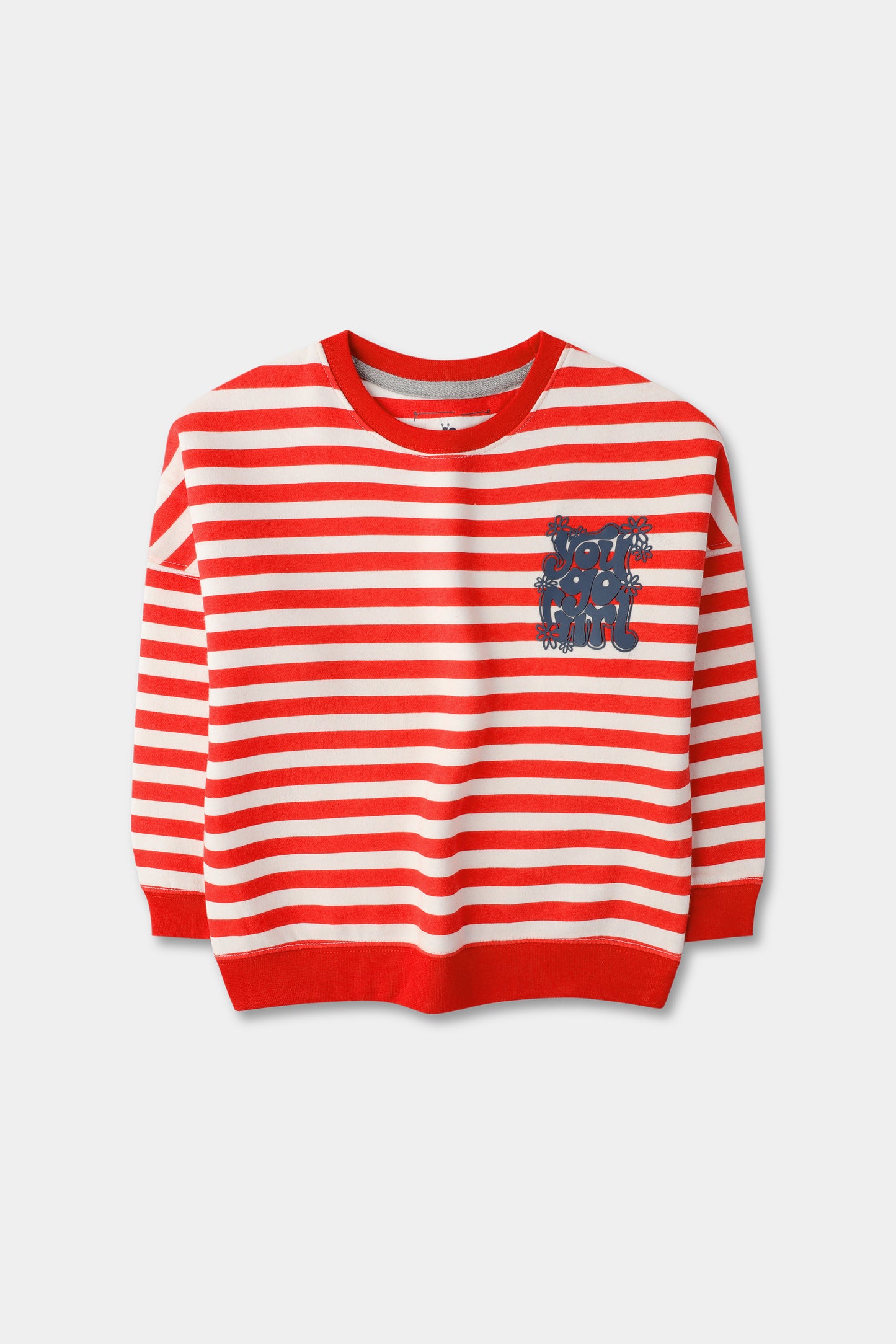 Girls Red Yarn Dyed Sweatshirt