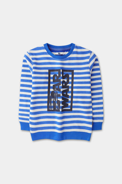 Boys Blue Yarn Dyed Sweatshirt