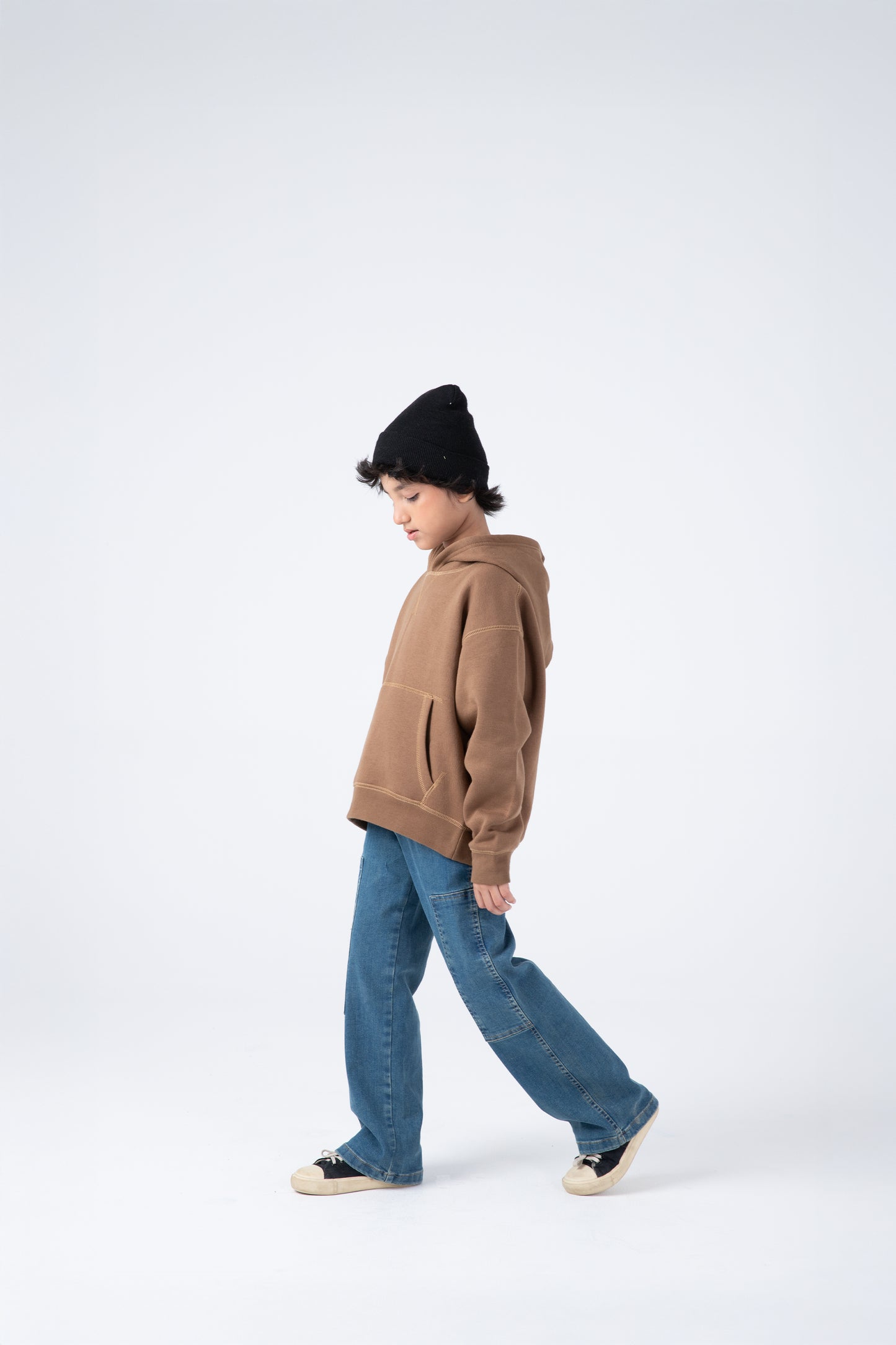Boys Brown Fleece Hoodie