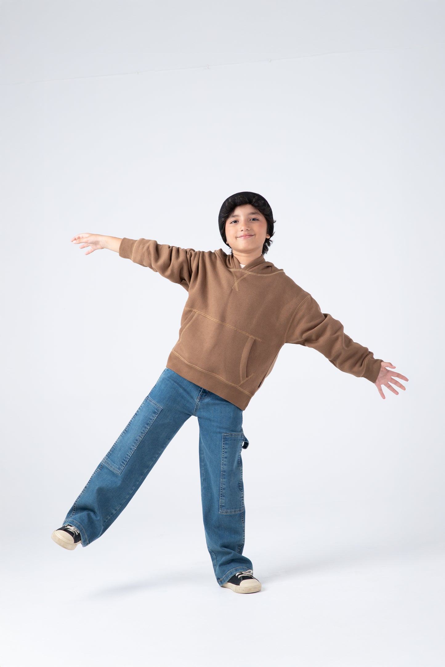 Boys Brown Fleece Hoodie
