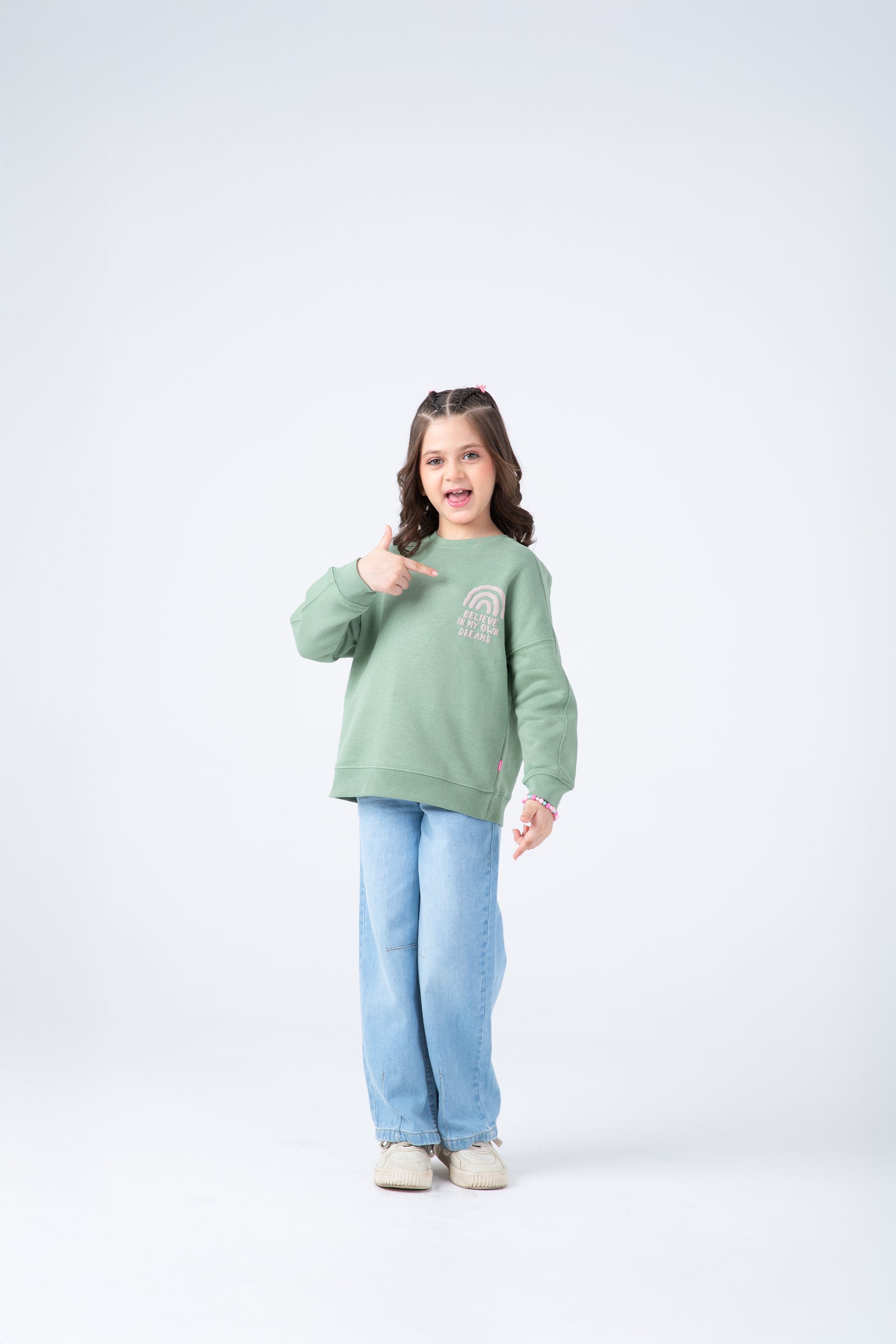 Girls Dreamy Sage Fleece Sweatshirt