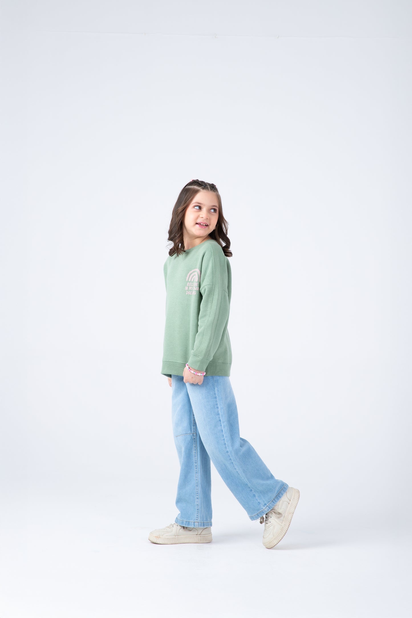 Girls Dreamy Sage Fleece Sweatshirt