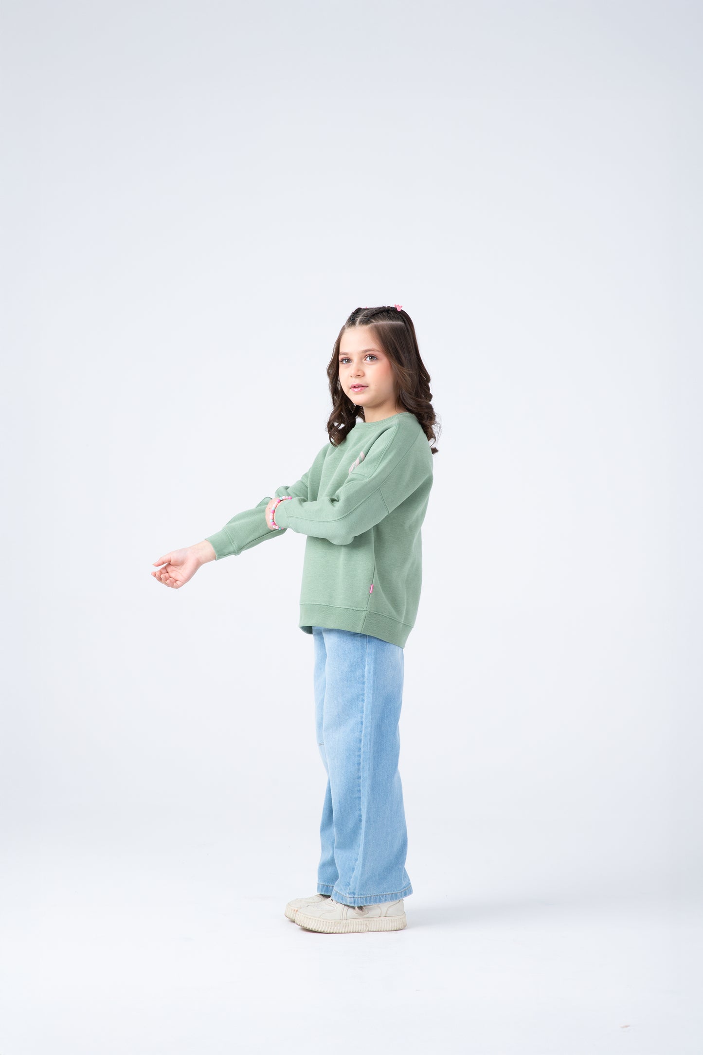 Girls Dreamy Sage Fleece Sweatshirt