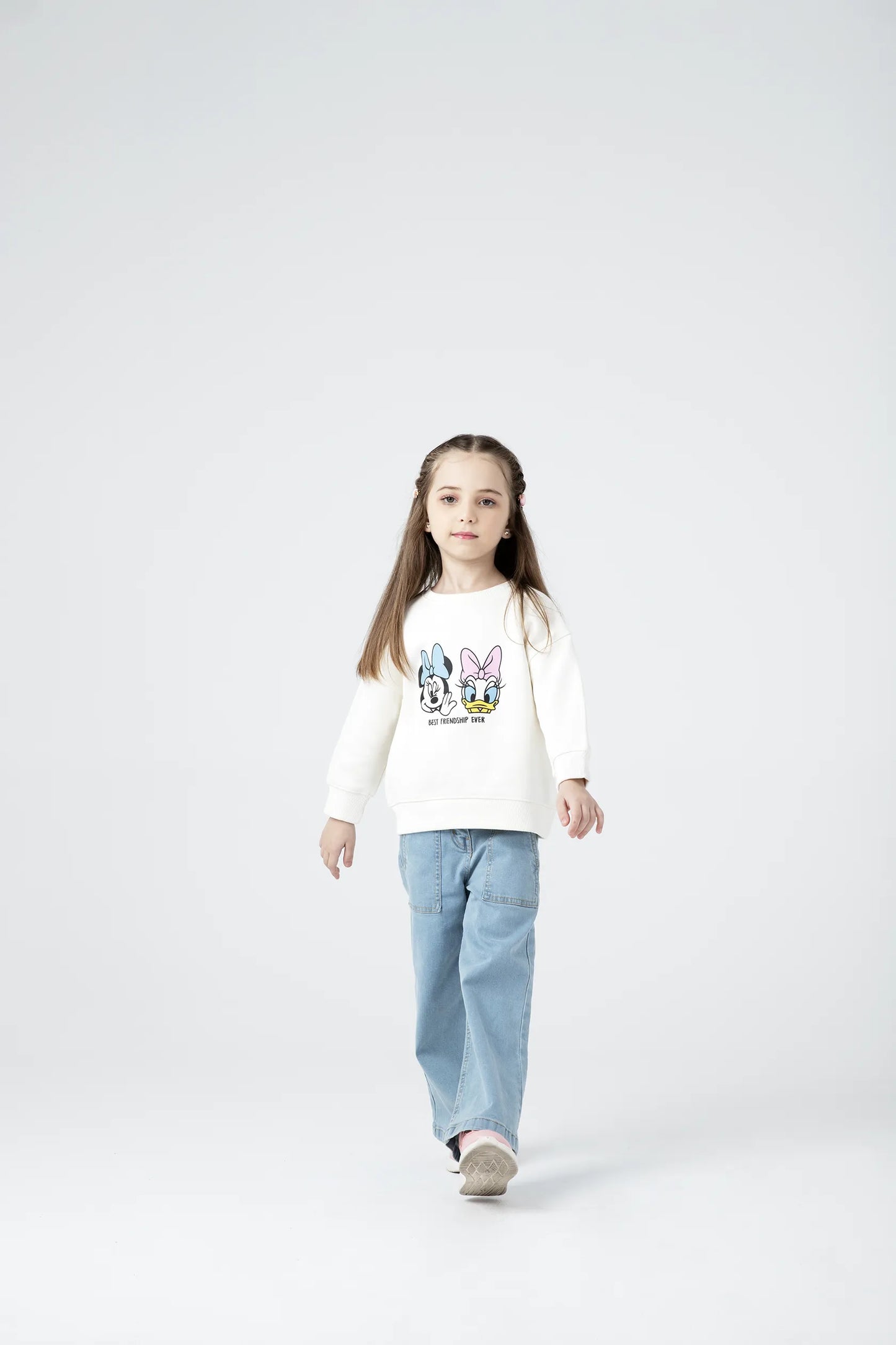 Girls Mickey-Minnie Fleece Boxy Sweatshirt