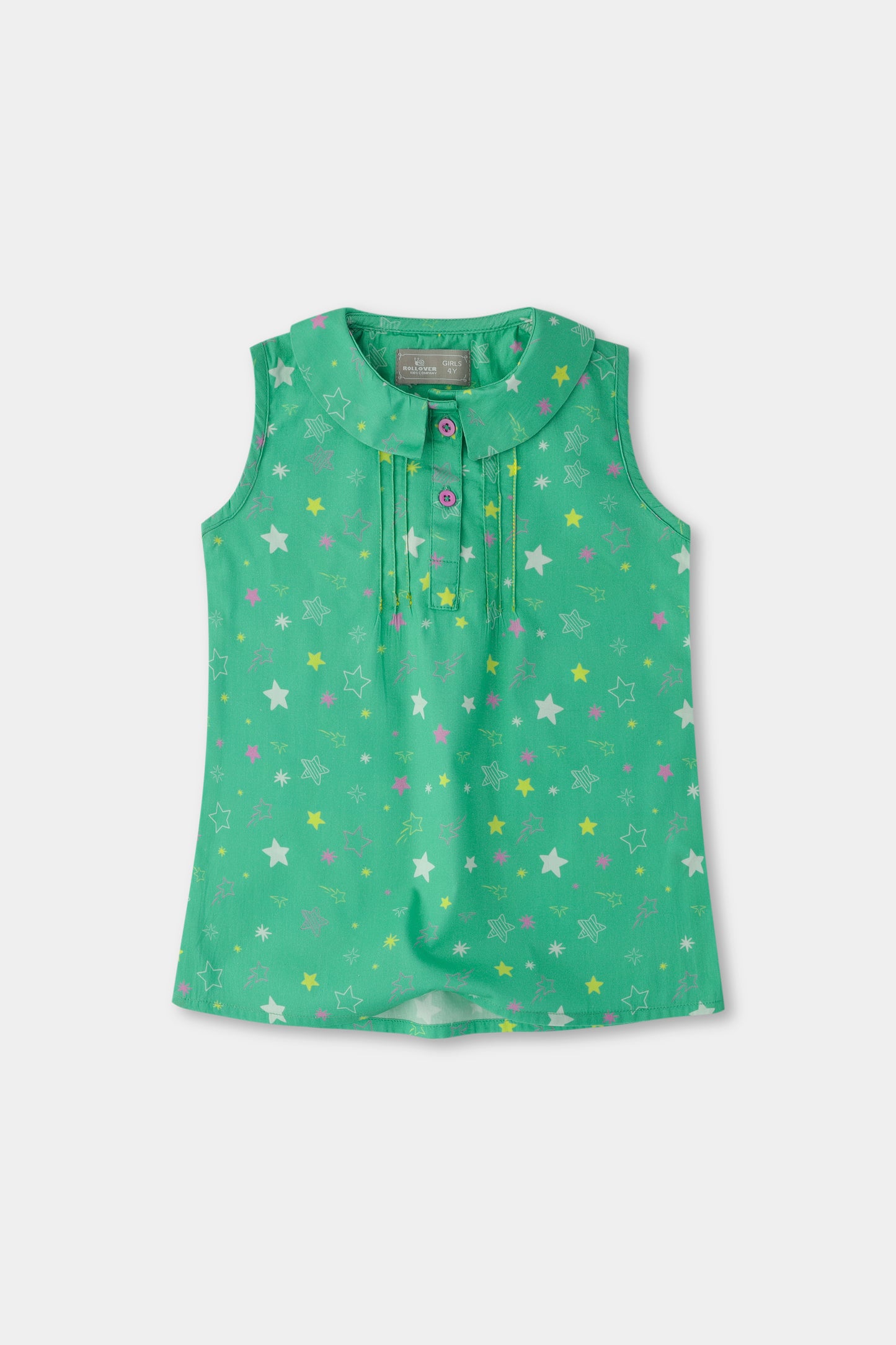 Green Starry Charm Sleeveless Top