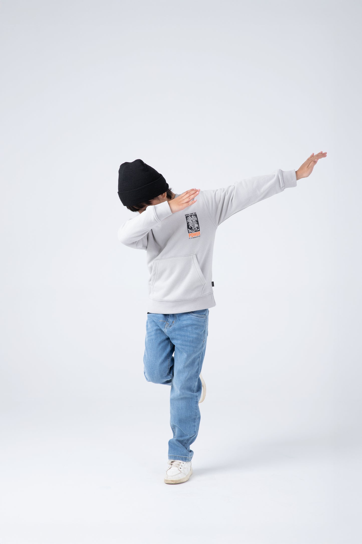 Boys Grey Graphic Fleece Hoodie