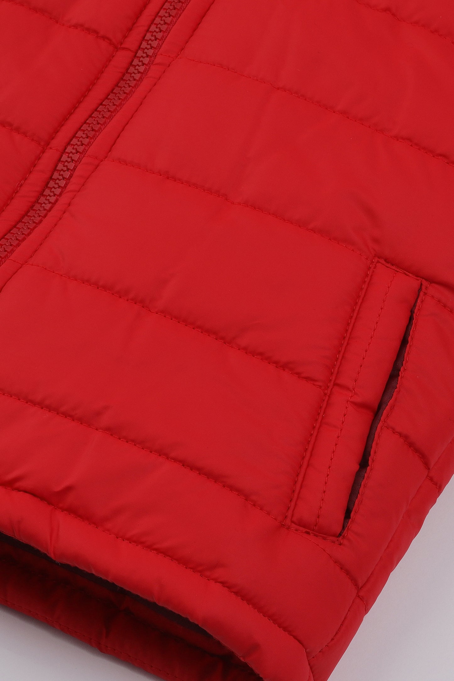 Boys Red Sleeveless Puffer Jacket