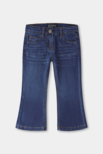 Retro Blue Bell-Bottom Jeans