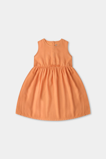 Peach Pearl Chiffon Dress