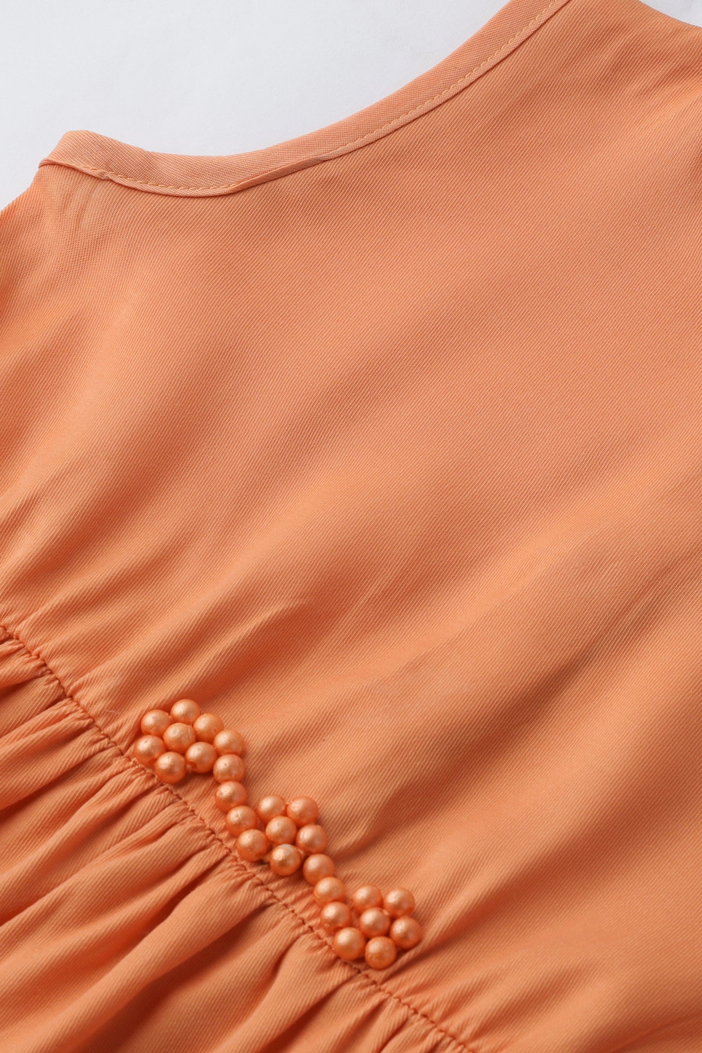 Peach Pearl Chiffon Dress