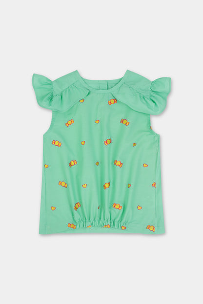 Little Green Flutter Top