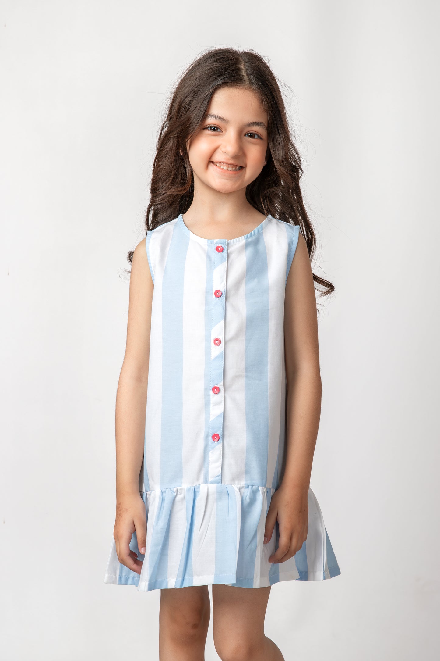 Sky Stripe Frill Dress