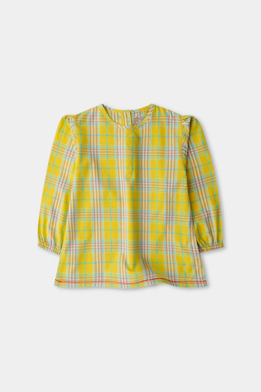 Mustard Cotton Check Top