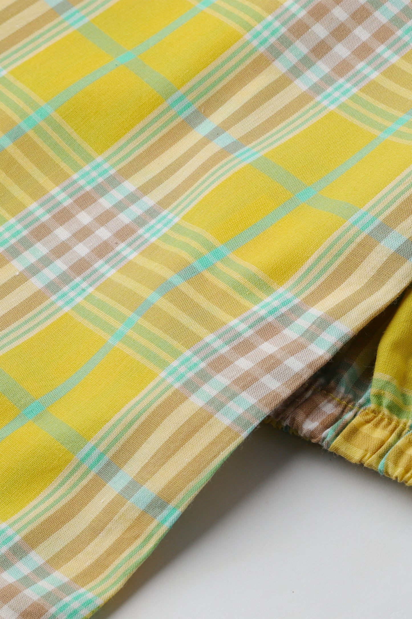 Mustard Cotton Check Top