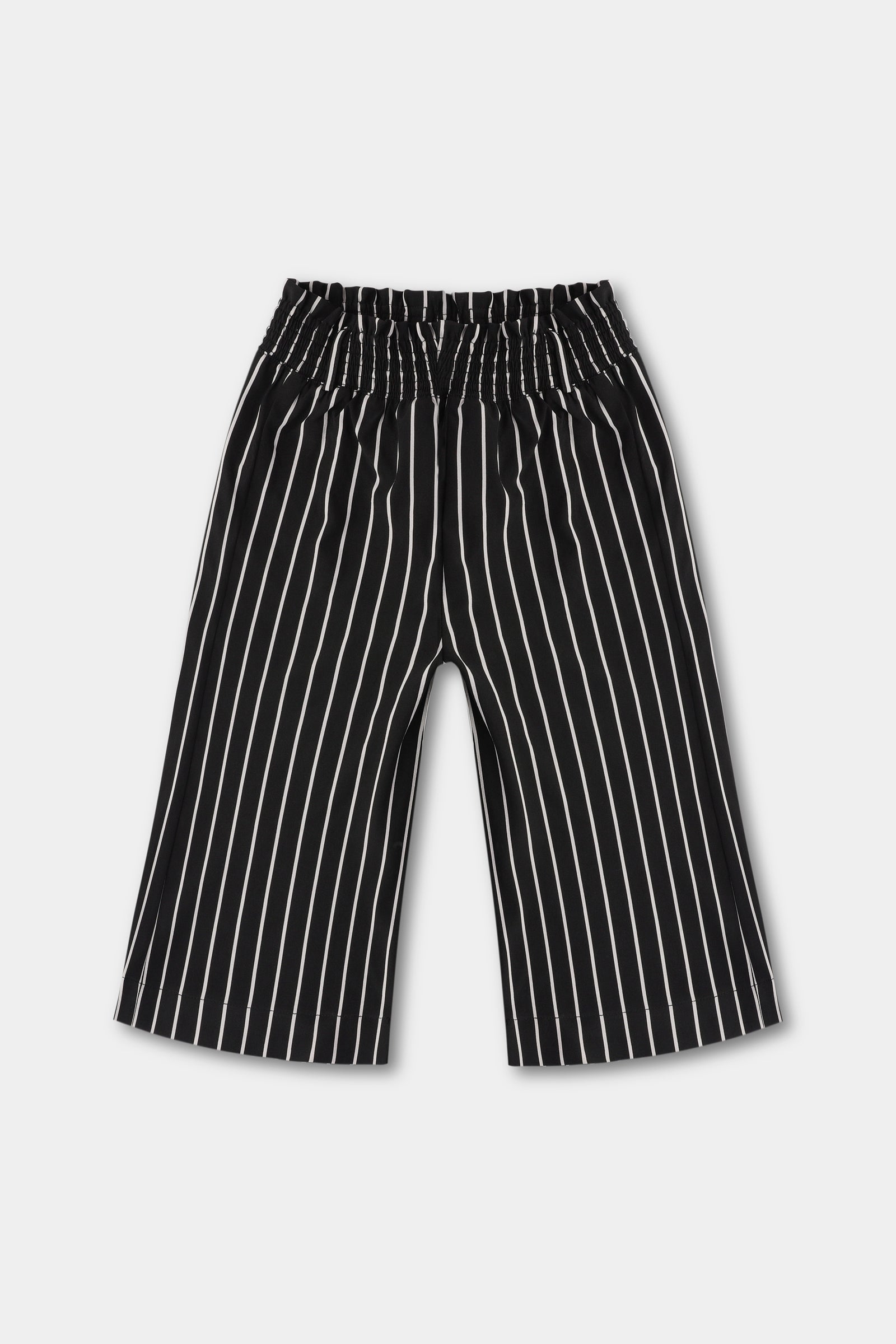 Girls Black Striped Culotte