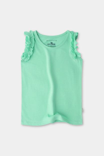 Playful Mint Ruffle Tank Top