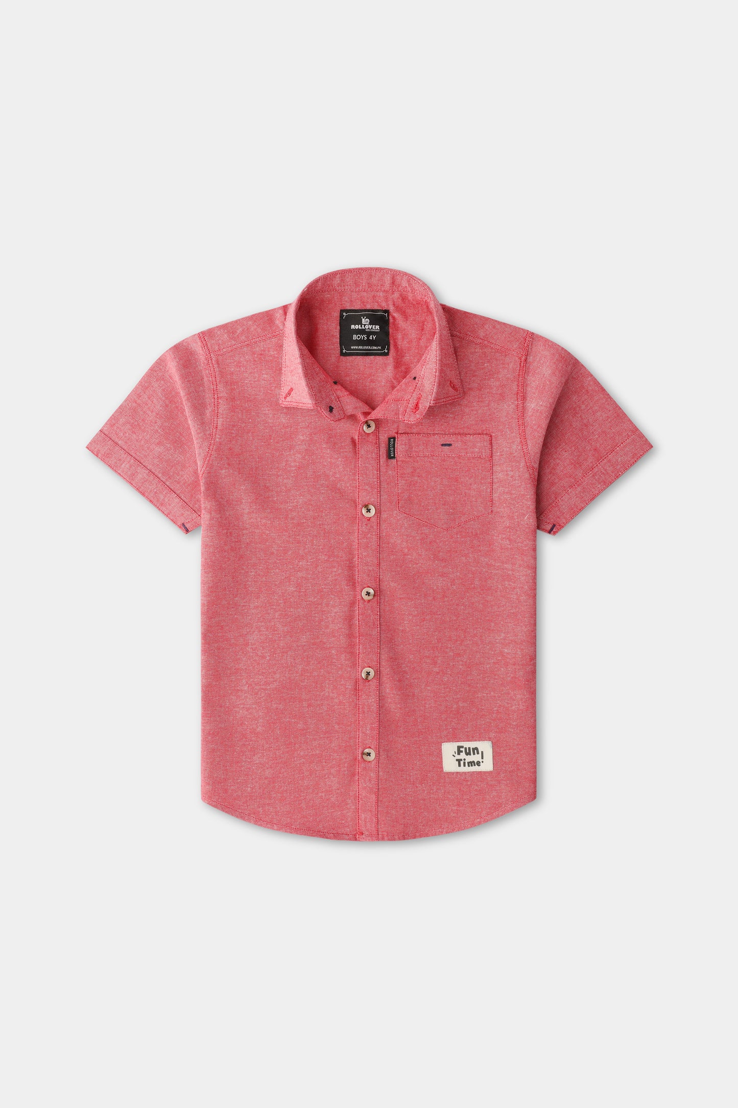 Boys Maroon Chambray Casual Shirt