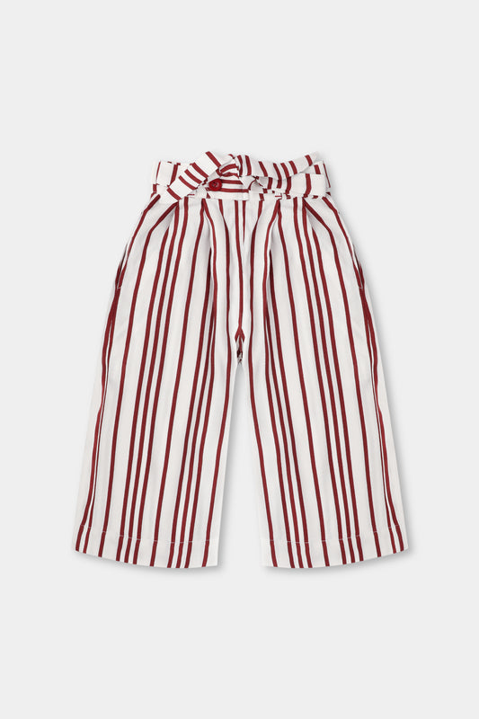 Maroon Stripe Silk Culottes