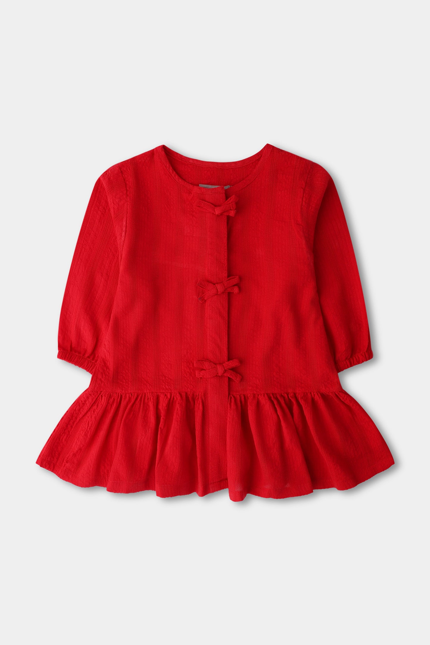 Red Charm Frilled Top