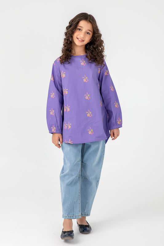 Purple Embroidered Top