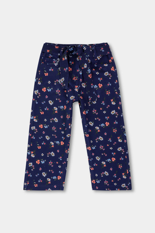 Girls Floral Print Twill Pants