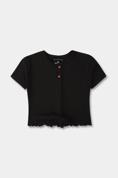 Chic Edge Black Boxy Tee