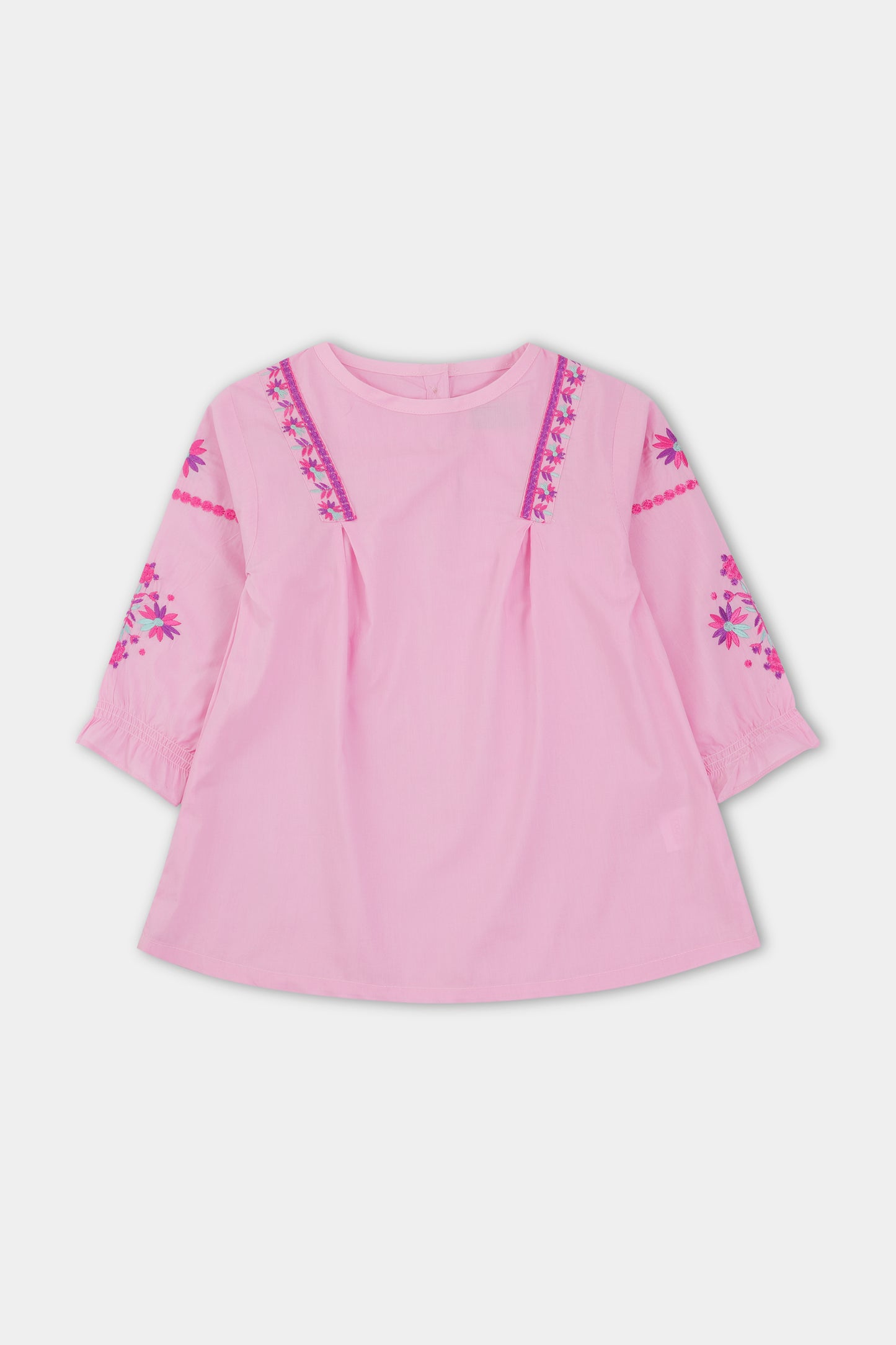 Pink Embroidered Cotton Top