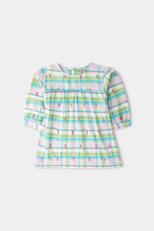 Green Checkered Cotton Top