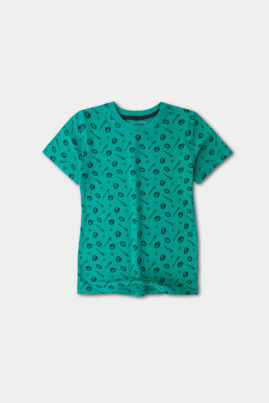 Boys Sporty Splash Printed T-Shirt