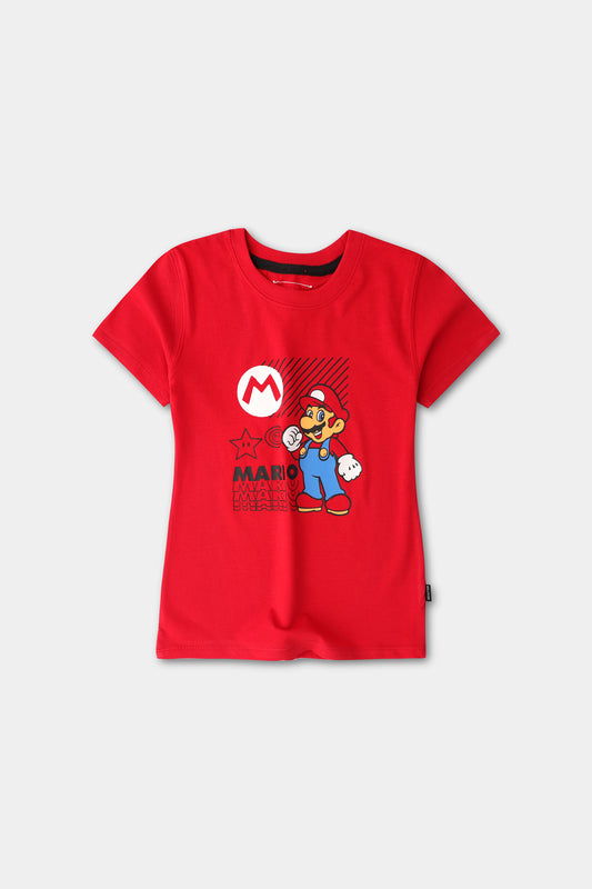 Boys Power Up Red Graphic Tee