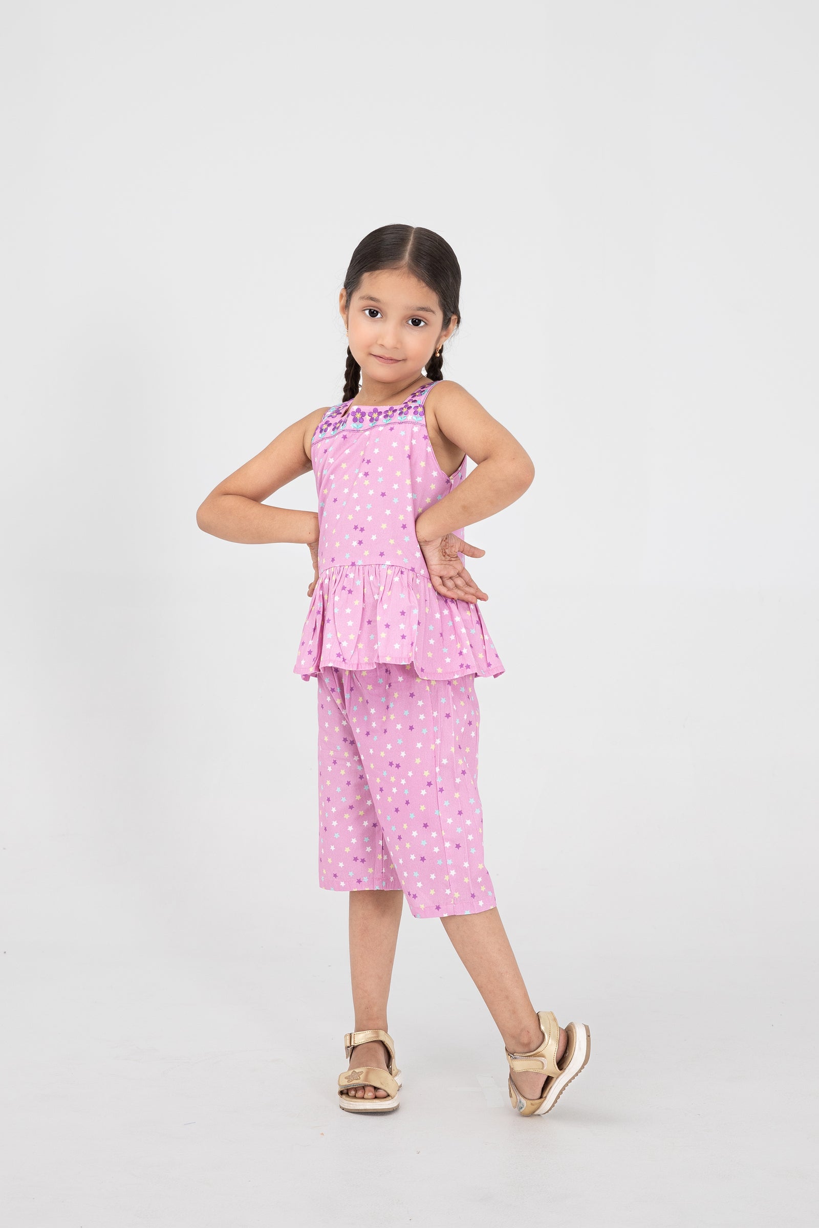 Starry Purple Cotton Co-ord Set