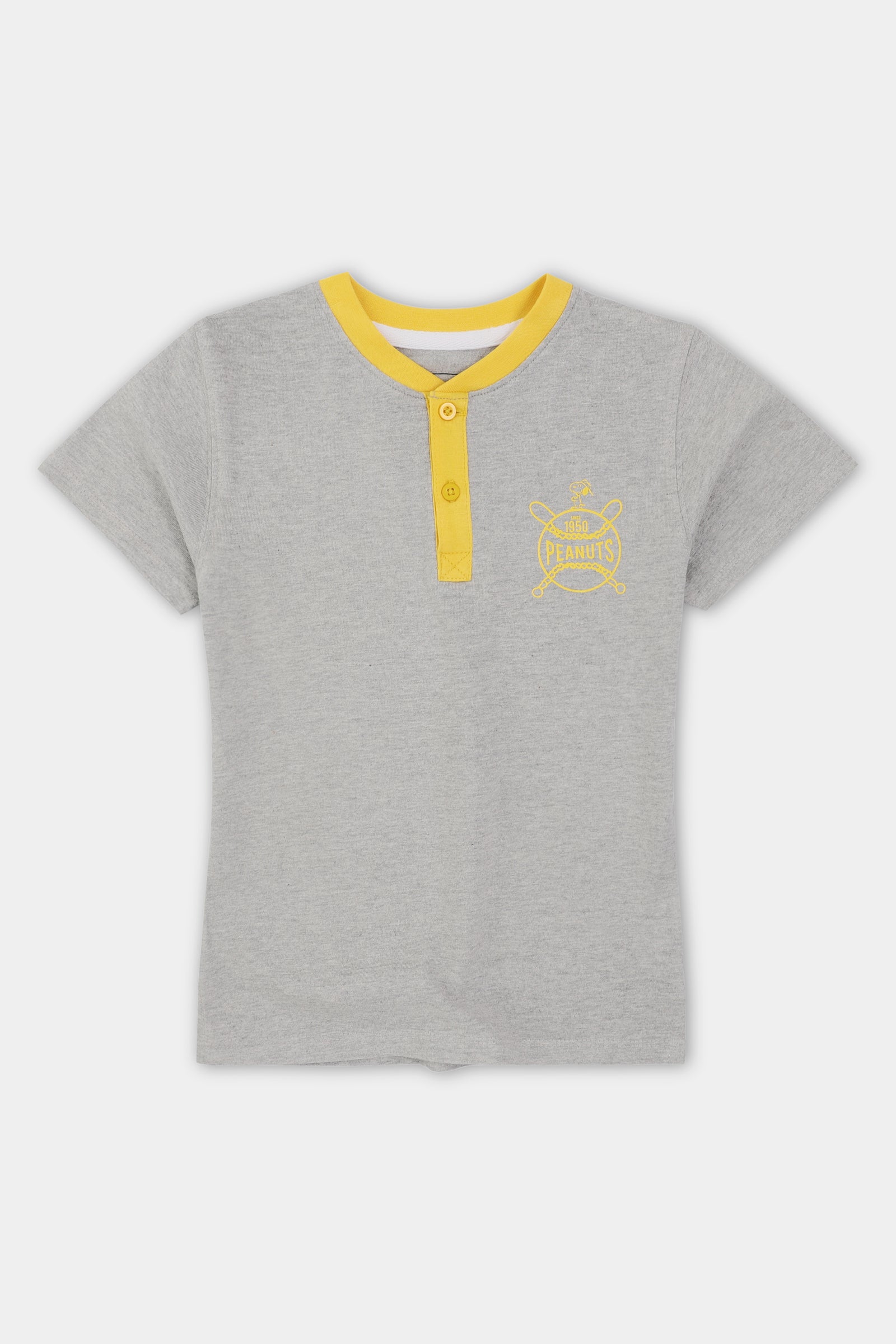 Sporty Grey Boys' Henley T-Shirt